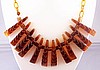 BN28 tea bakelite wedge fringe necklace